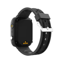 Vue arrière de la SereniKid - Montre Enfant GPS 4G Connectée noire avec bracelet et connecteurs de recharge
